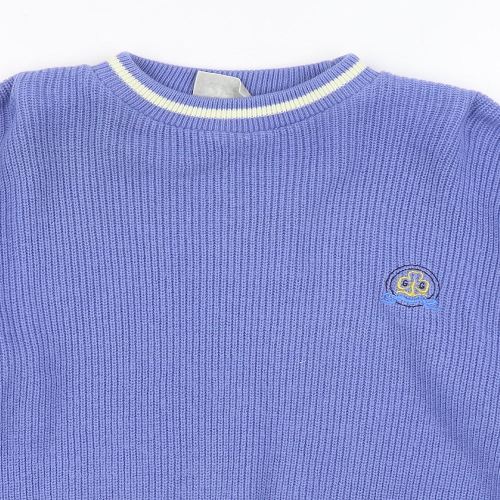 Preworn Womens Blue Round Neck  Acrylic Pullover Jumper Size 12