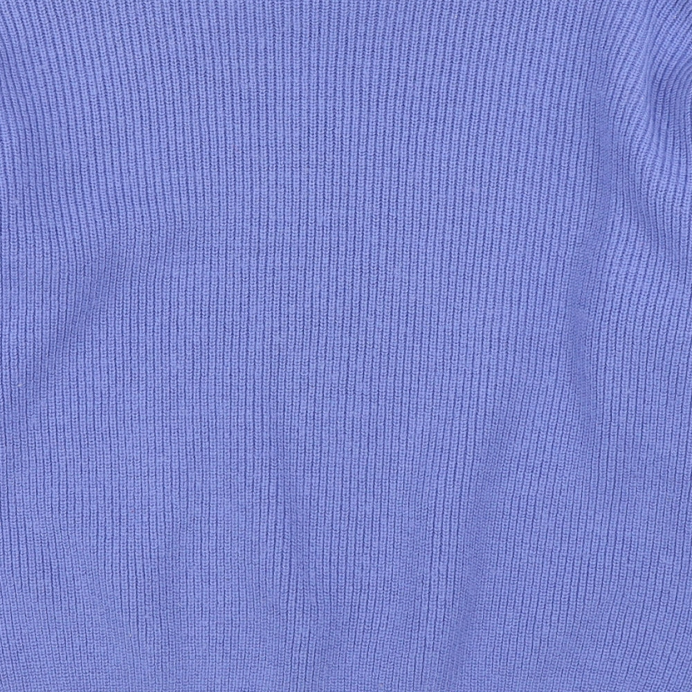 Preworn Womens Blue Round Neck  Acrylic Pullover Jumper Size 12