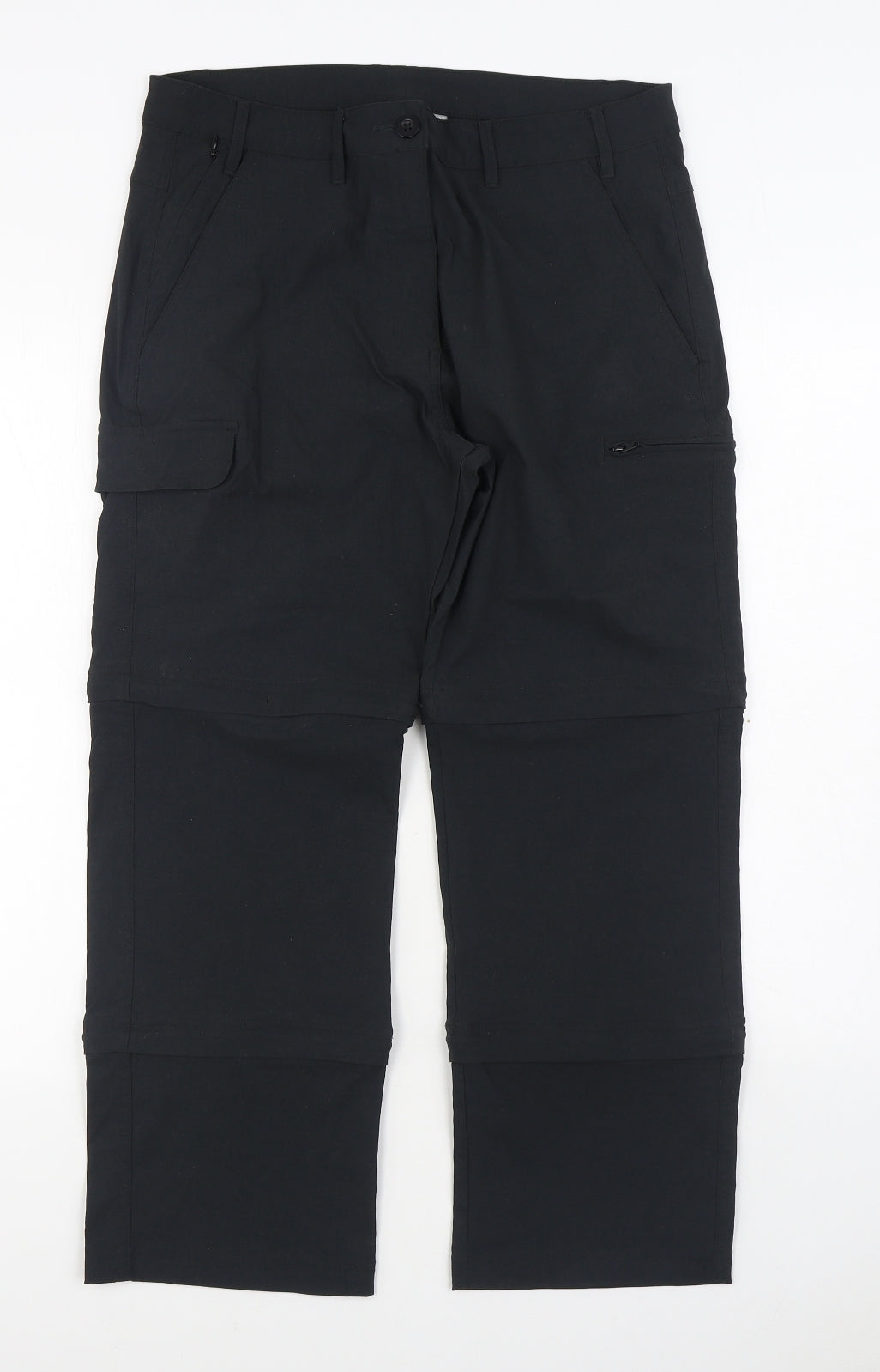 Peter Storm Womens Black  Polyester Rain Trousers Trousers Size 14 L26 in Regular Zip