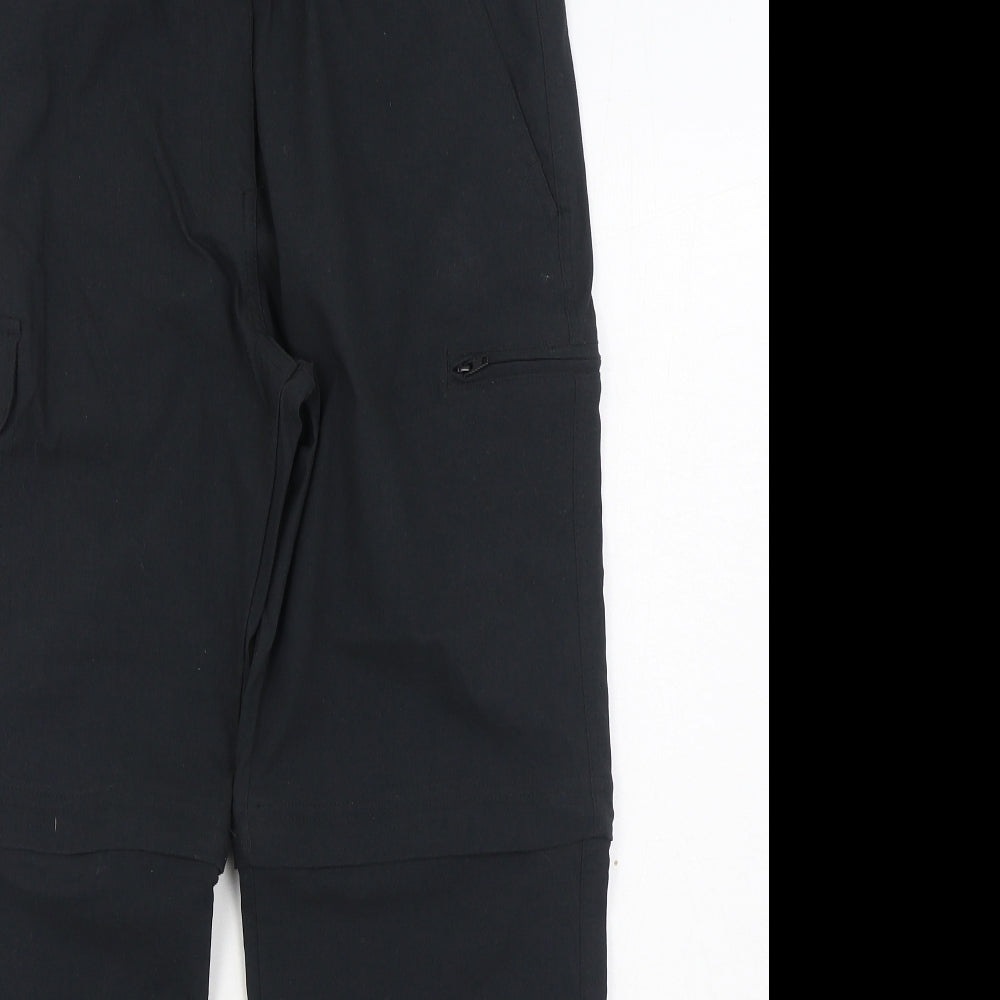 Peter Storm Womens Black  Polyester Rain Trousers Trousers Size 14 L26 in Regular Zip