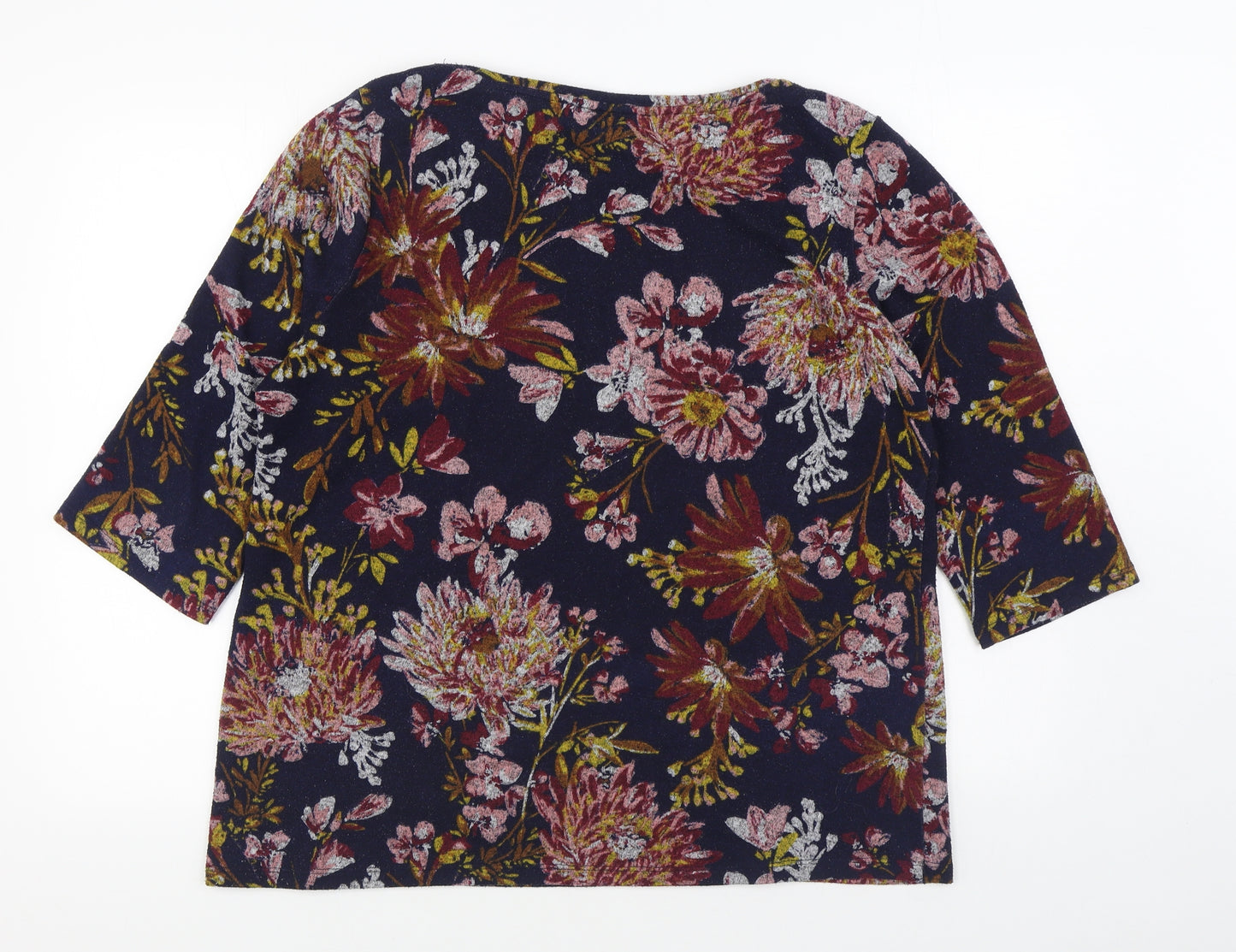Nutmeg Womens Multicoloured Floral Polyester Pullover Sweatshirt Size 16  Pullover