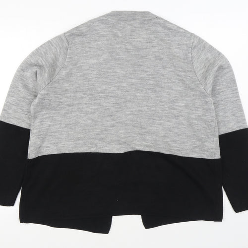 Papaya Womens Grey Round Neck  Acrylic Cardigan Jumper Size 16