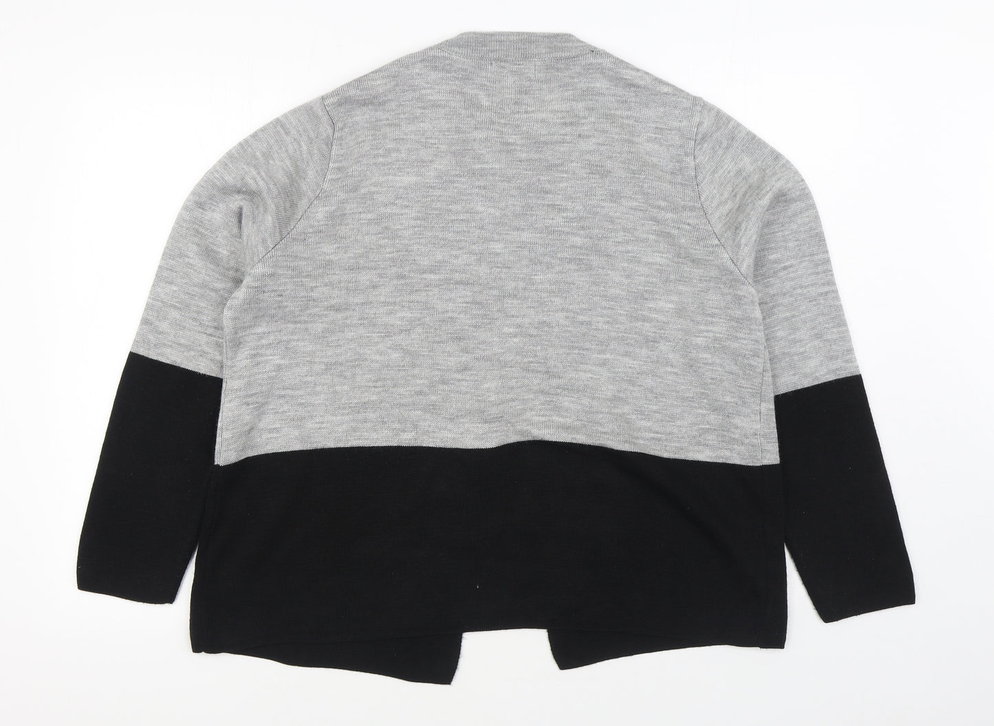 Papaya Womens Grey Round Neck  Acrylic Cardigan Jumper Size 16