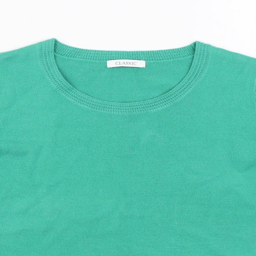 Marks and Spencer Womens Green Round Neck  Acrylic Pullover Jumper Size 16