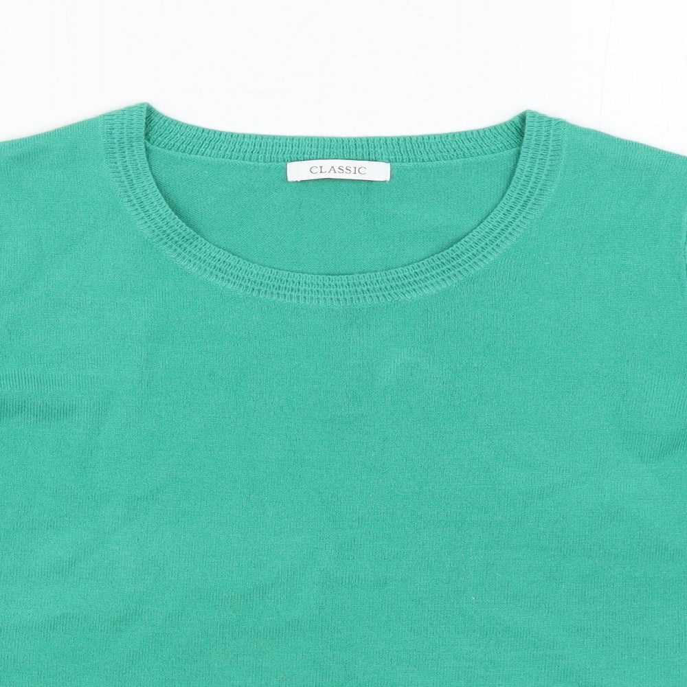 Marks and Spencer Womens Green Round Neck  Acrylic Pullover Jumper Size 16
