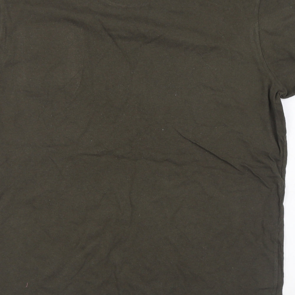 Twisted Soul Mens Green  Cotton  T-Shirt Size XL Round Neck