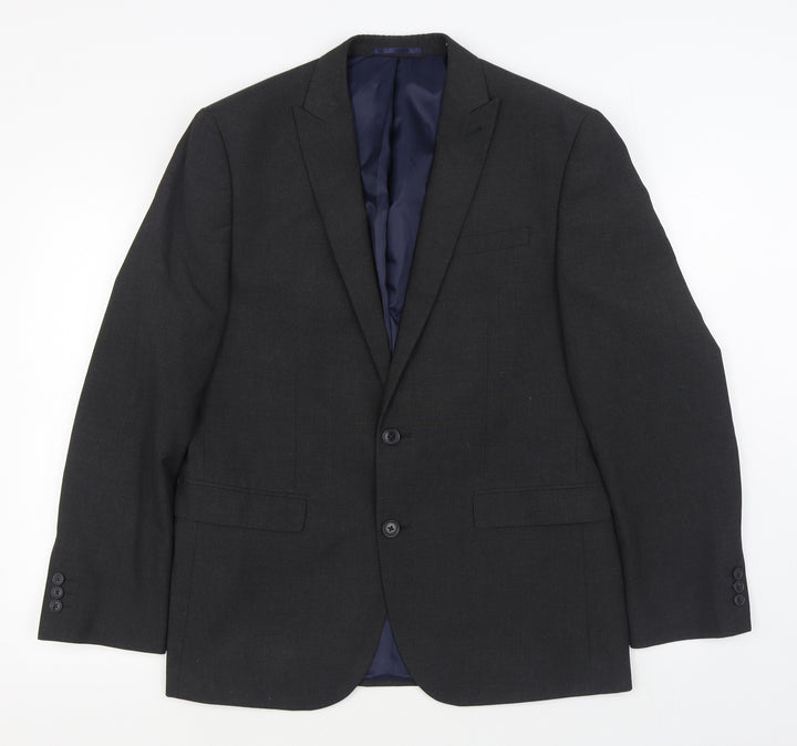 NEXT Mens Grey  Polyester Jacket Suit Jacket Size 40