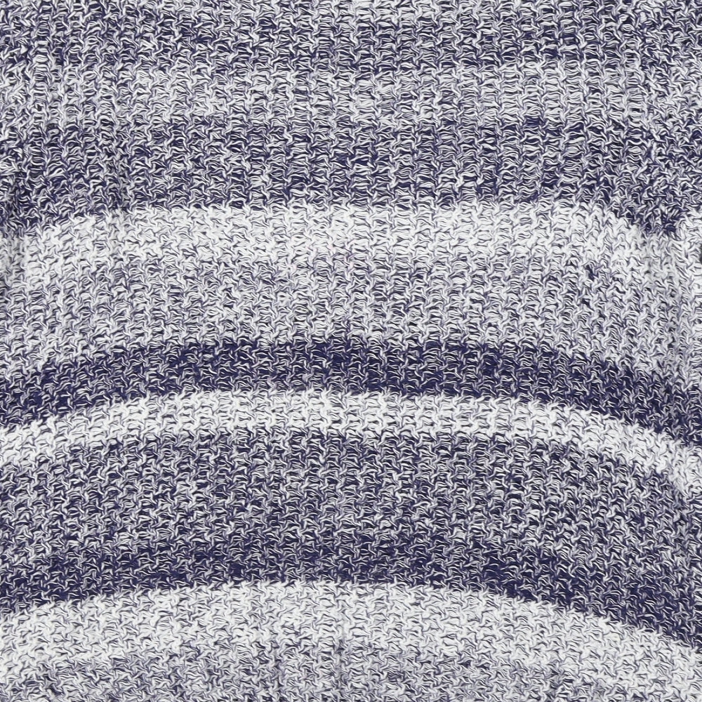 TU Womens Blue Boat Neck Striped 100% Cotton Pullover Jumper Size 16