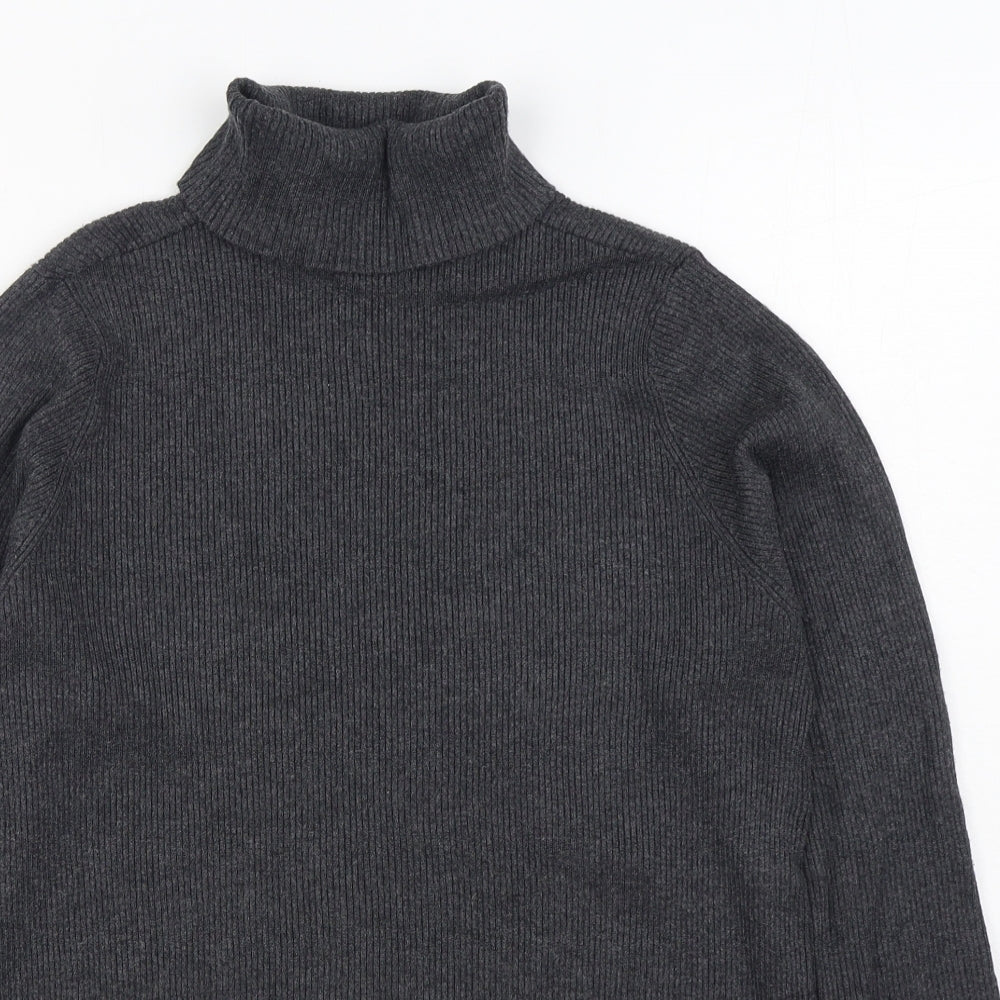 Marks and Spencer Womens Grey Roll Neck  Viscose Pullover Jumper Size M
