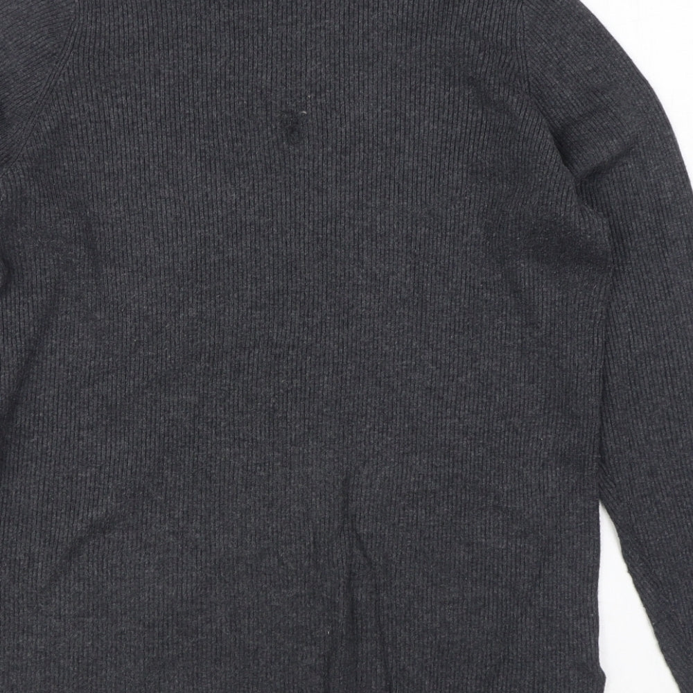 Marks and Spencer Womens Grey Roll Neck  Viscose Pullover Jumper Size M