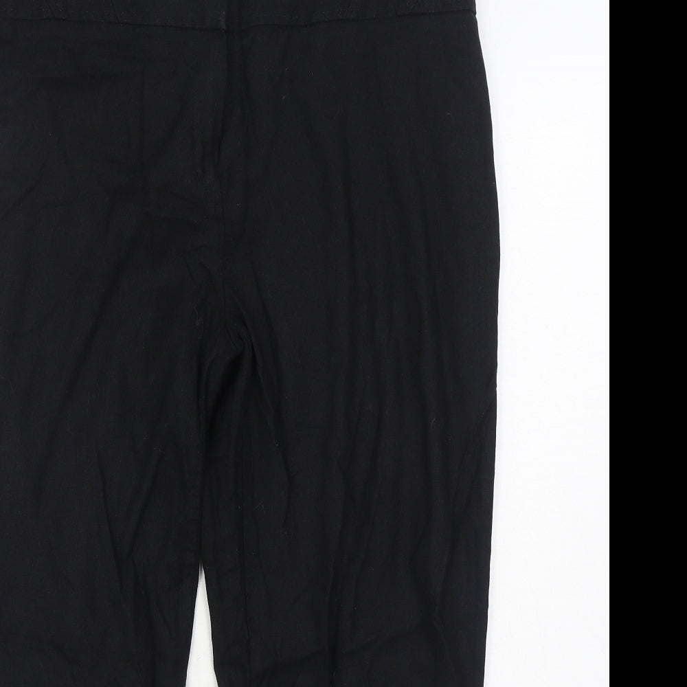 Marks and Spencer Womens Black  Linen Trousers  Size 18 L25 in Regular Zip