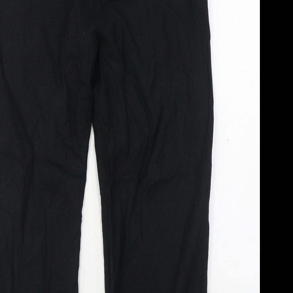 Marks and Spencer Womens Black  Linen Trousers  Size 18 L25 in Regular Zip