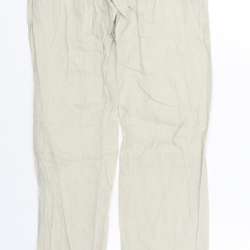 MOTIVI Womens Beige  Linen Trousers  Size 6 L33 in Regular Zip