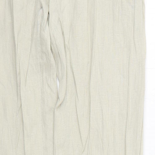 MOTIVI Womens Beige  Linen Trousers  Size 6 L33 in Regular Zip