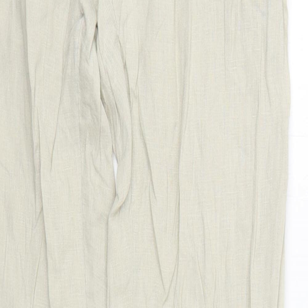 MOTIVI Womens Beige  Linen Trousers  Size 6 L33 in Regular Zip