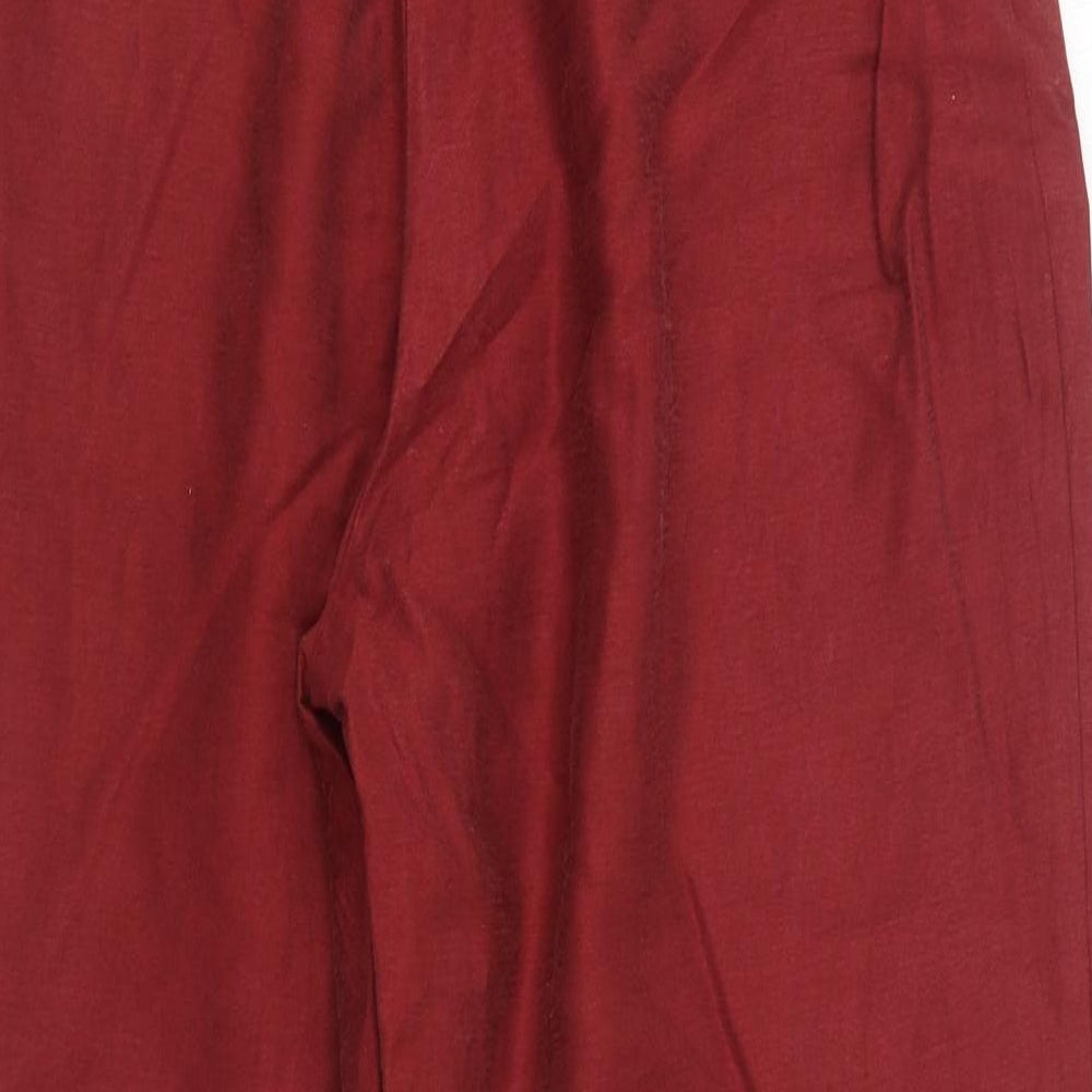 H&M Womens Red  Lyocell Trousers  Size 10 L25 in Regular Zip