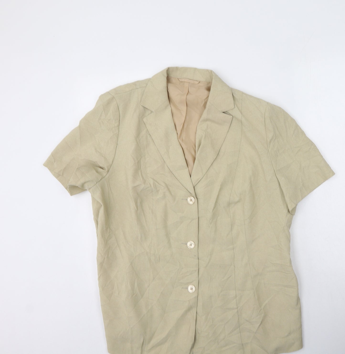 essence Womens Beige Collared  Polyester Cardigan Jumper Size 20