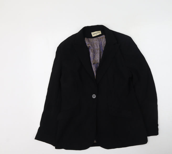 Ambience Womens Black Jacket Size 14
