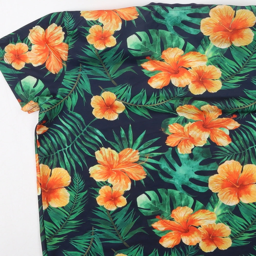 URBN DEPT Boys Multicoloured Floral Polyester Basic Casual Size 13 Years Round Neck