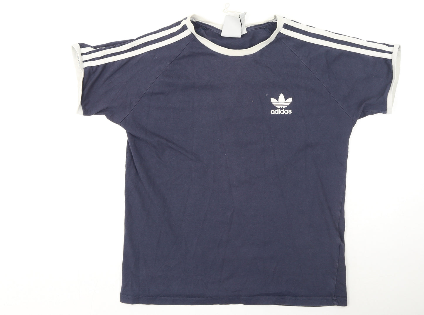 adidas Mens Blue  Polyester  T-Shirt Size S Round Neck