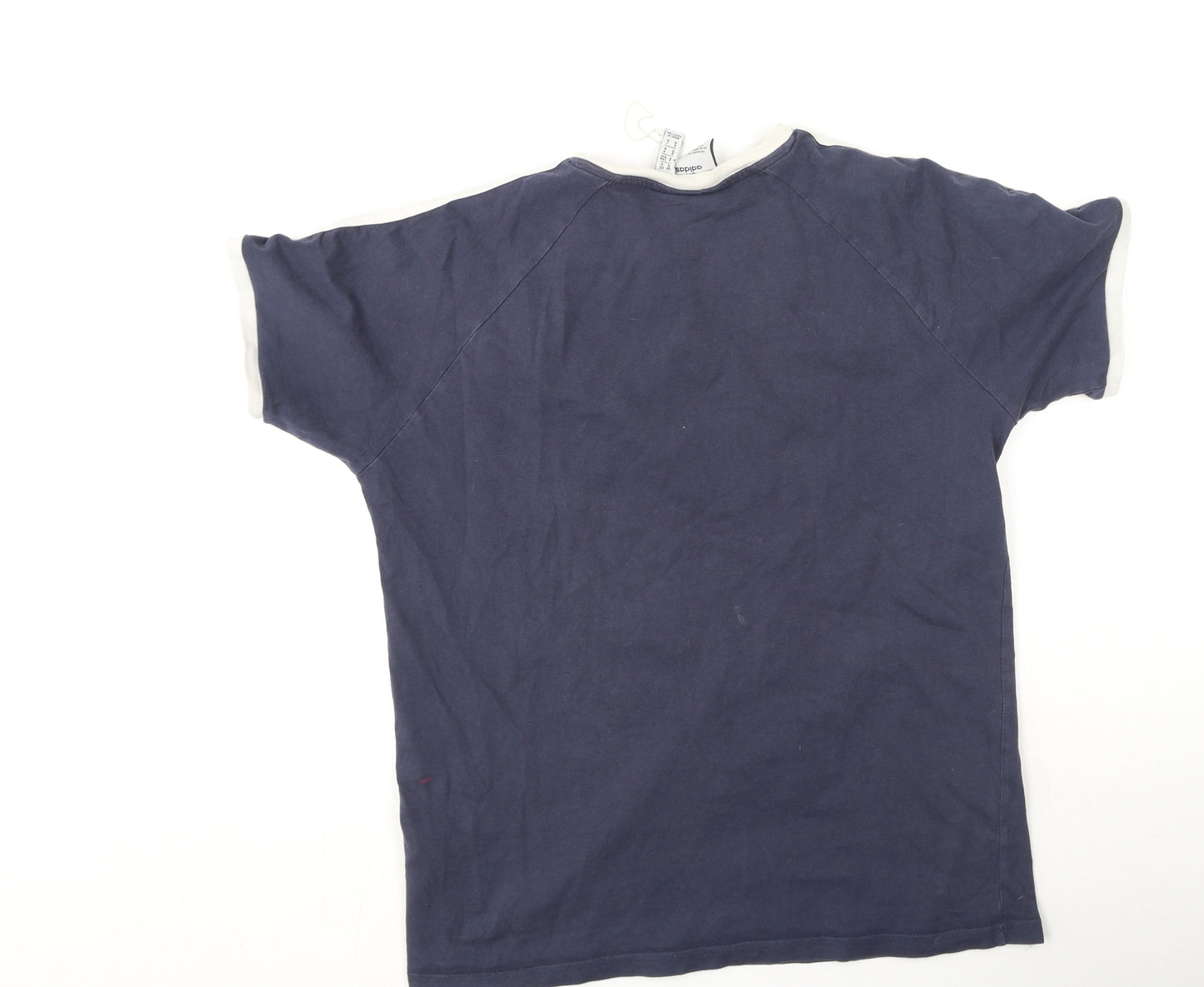 adidas Mens Blue  Polyester  T-Shirt Size S Round Neck