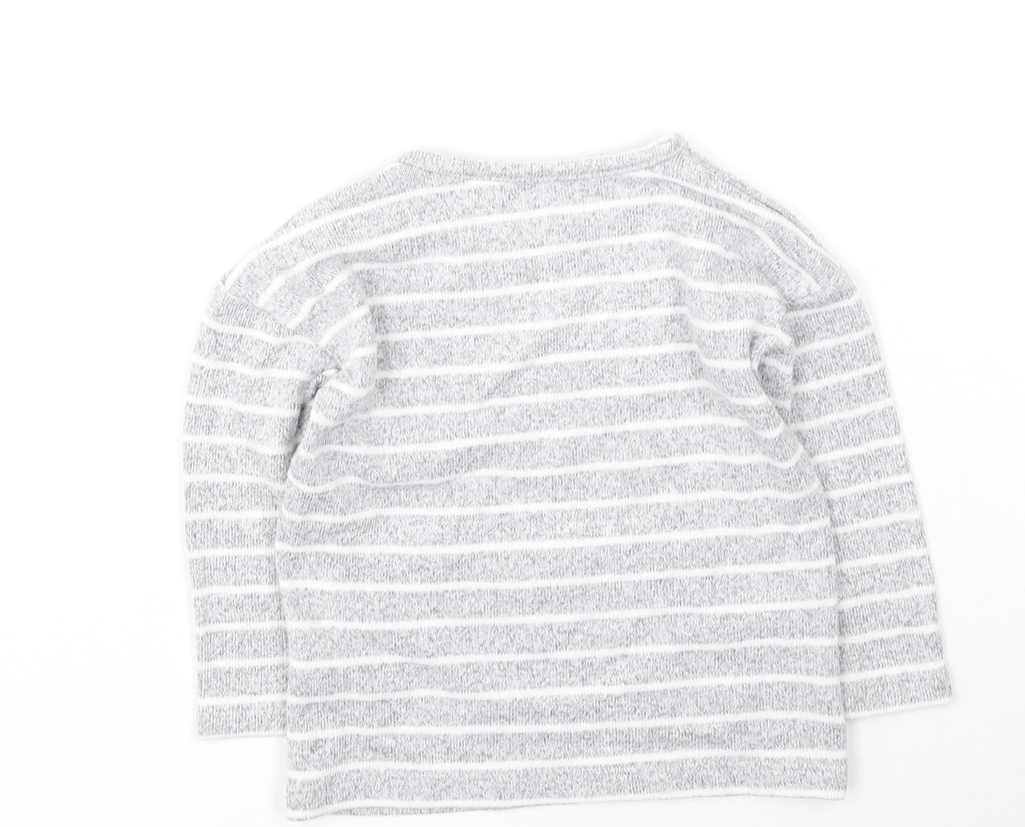 Fred & Flo Baby Multicoloured Striped Cotton Basic Casual Size 6-9 Months Round Neck