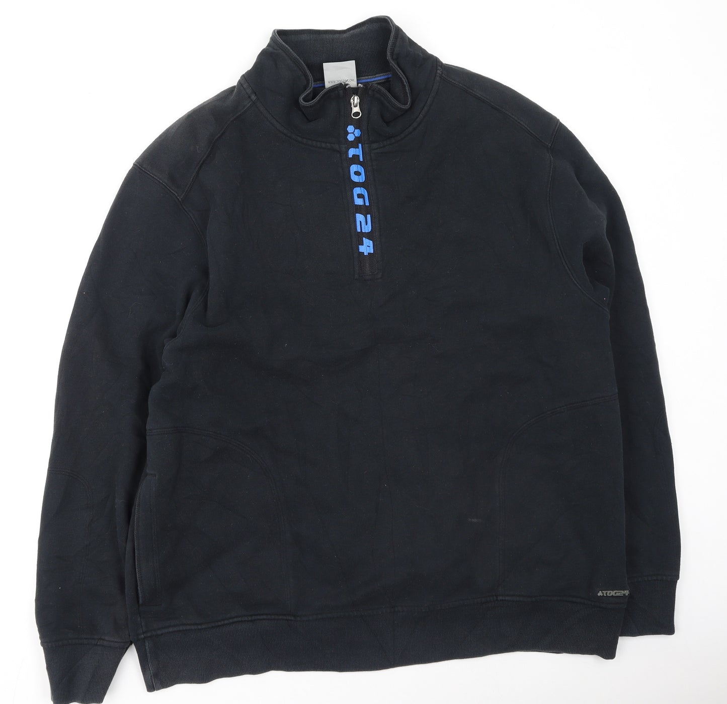 TOG 24 Mens Black  Cotton Pullover Sweatshirt Size L