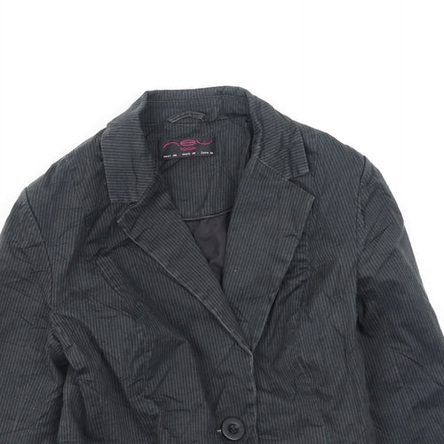 New Look Womens Grey Striped  Jacket  Size 10