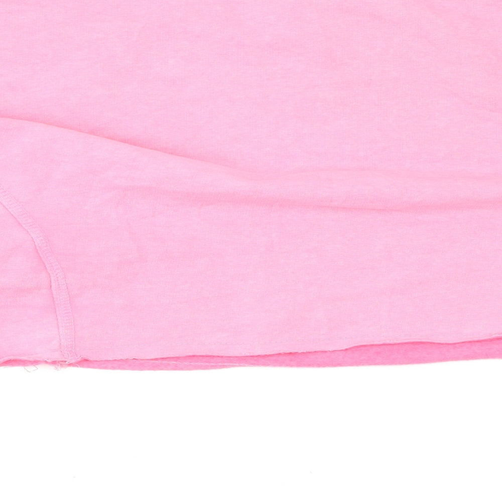 Bershka Womens Pink  Cotton Pullover Sweatshirt Size S