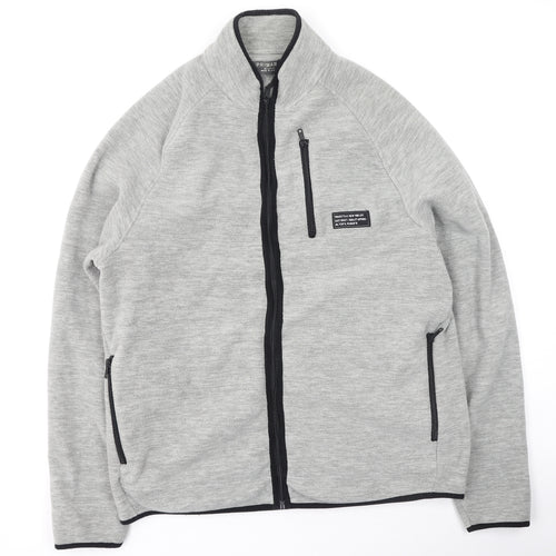Primark Mens Grey High Neck  Polyester Full Zip Jumper Size XL