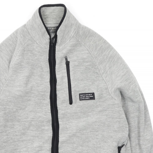 Primark Mens Grey High Neck  Polyester Full Zip Jumper Size XL
