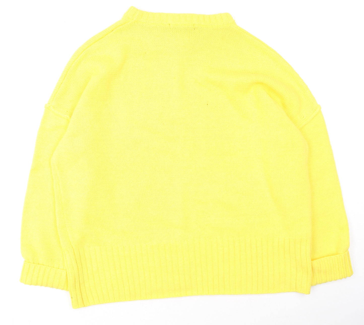 George  Womens Yellow Round Neck  Cotton Pullover Jumper Size 16