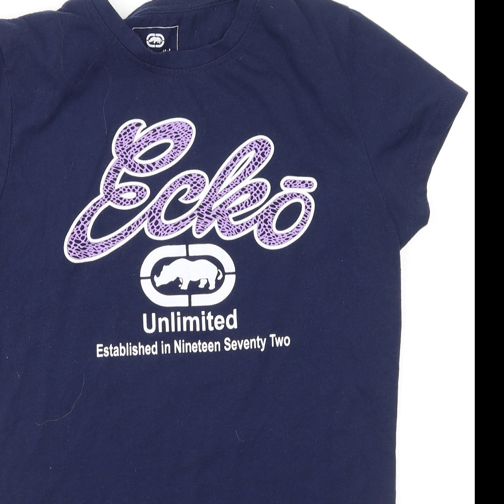 Ecko Unltd. Womens Multicoloured  Cotton Basic T-Shirt Size XL Round Neck