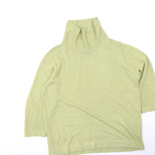 Marks and Spencer Womens Green High Neck  Acrylic Pullover Jumper Size 18