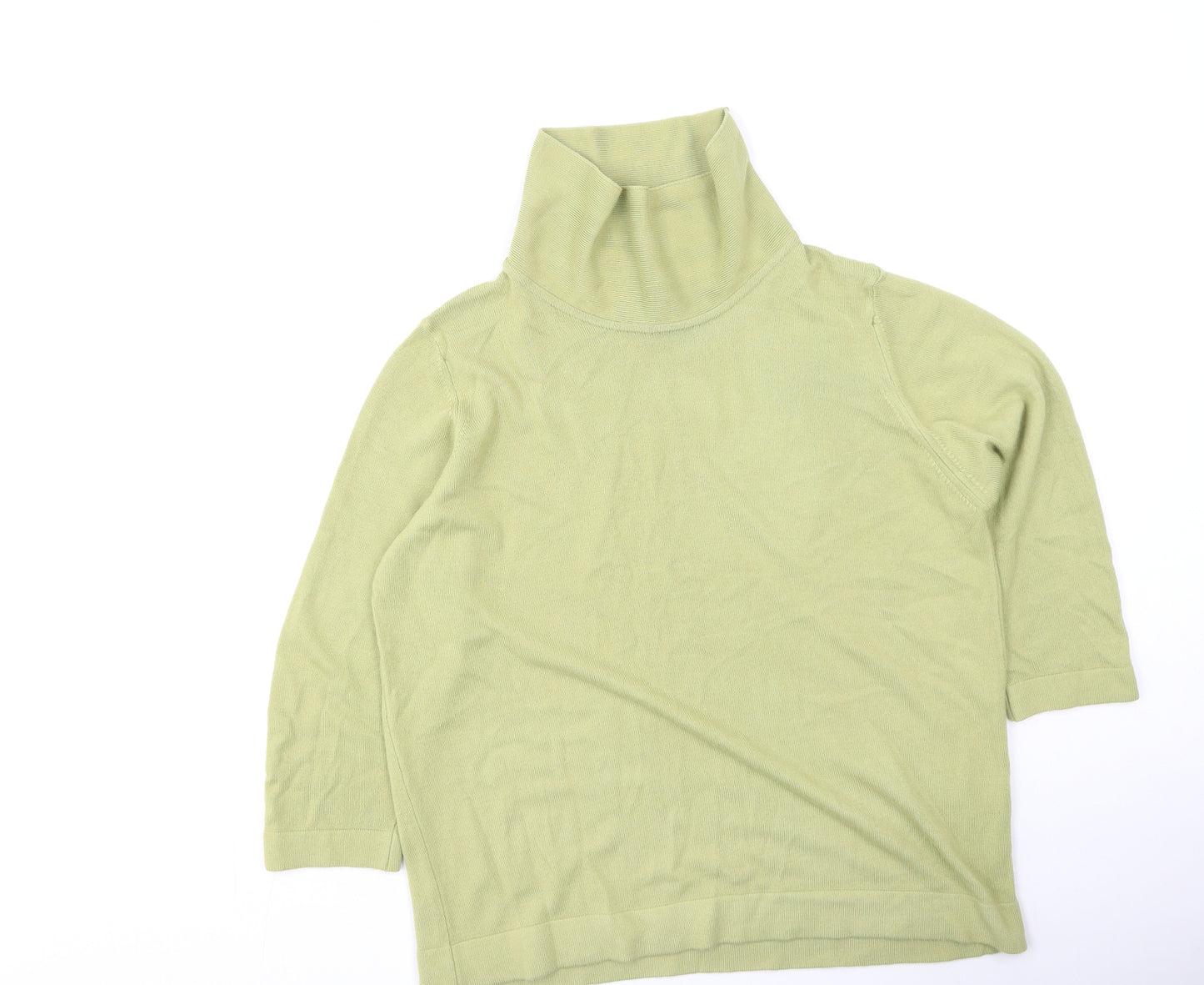 Marks and Spencer Womens Green High Neck  Acrylic Pullover Jumper Size 18