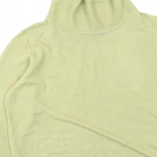 Marks and Spencer Womens Green High Neck  Acrylic Pullover Jumper Size 18