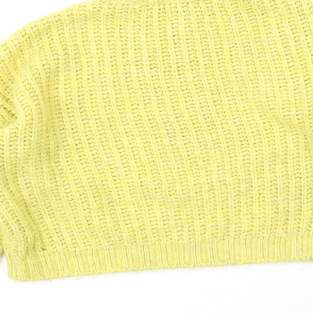 Primark  Womens Yellow Round Neck  Acrylic Pullover Jumper Size M