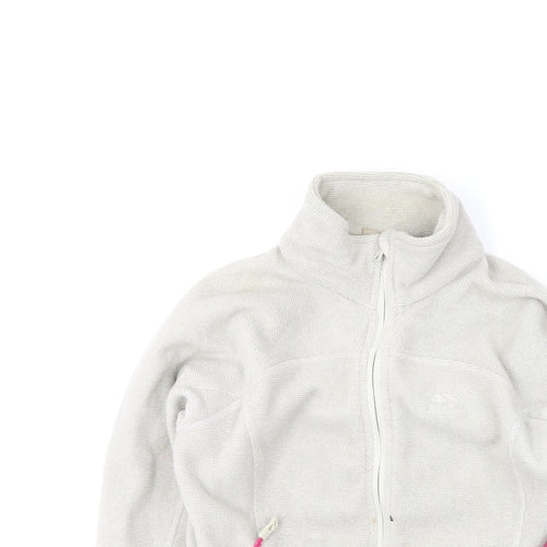 Trespass Womens Beige High Neck  Polyester Full Zip Jumper Size XS