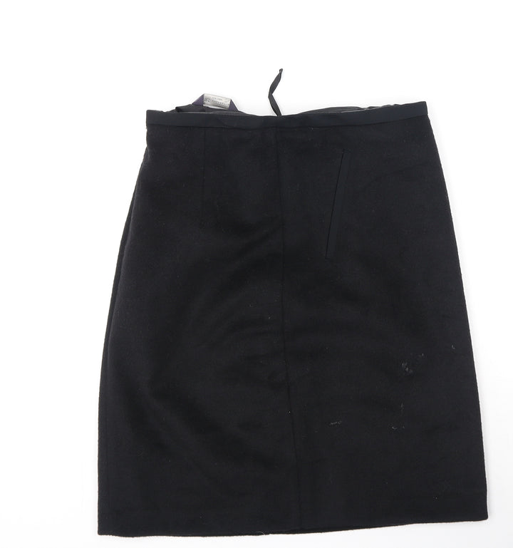Marks and Spencer Womens Black Polyester A-Line Skirt Size 8