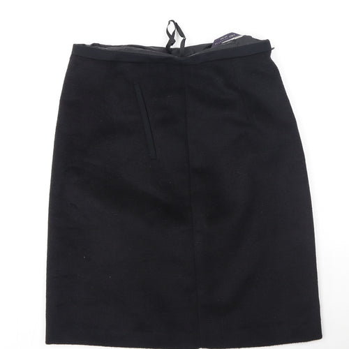 Marks and Spencer Womens Black  Polyester A-Line Skirt Size 8
