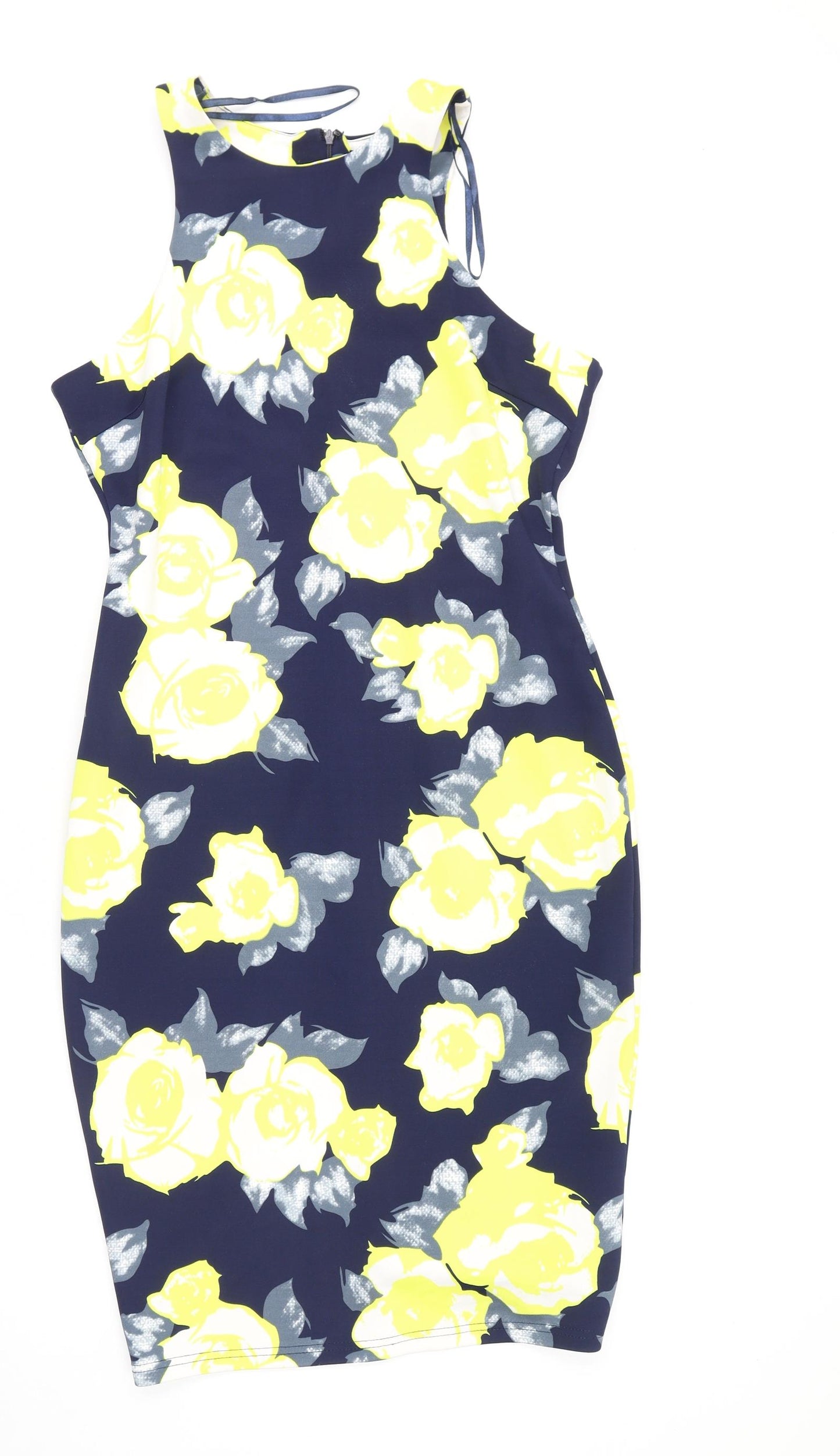 AX Paris Womens Multicoloured Floral Polyester Bodycon  Size 14  Round Neck
