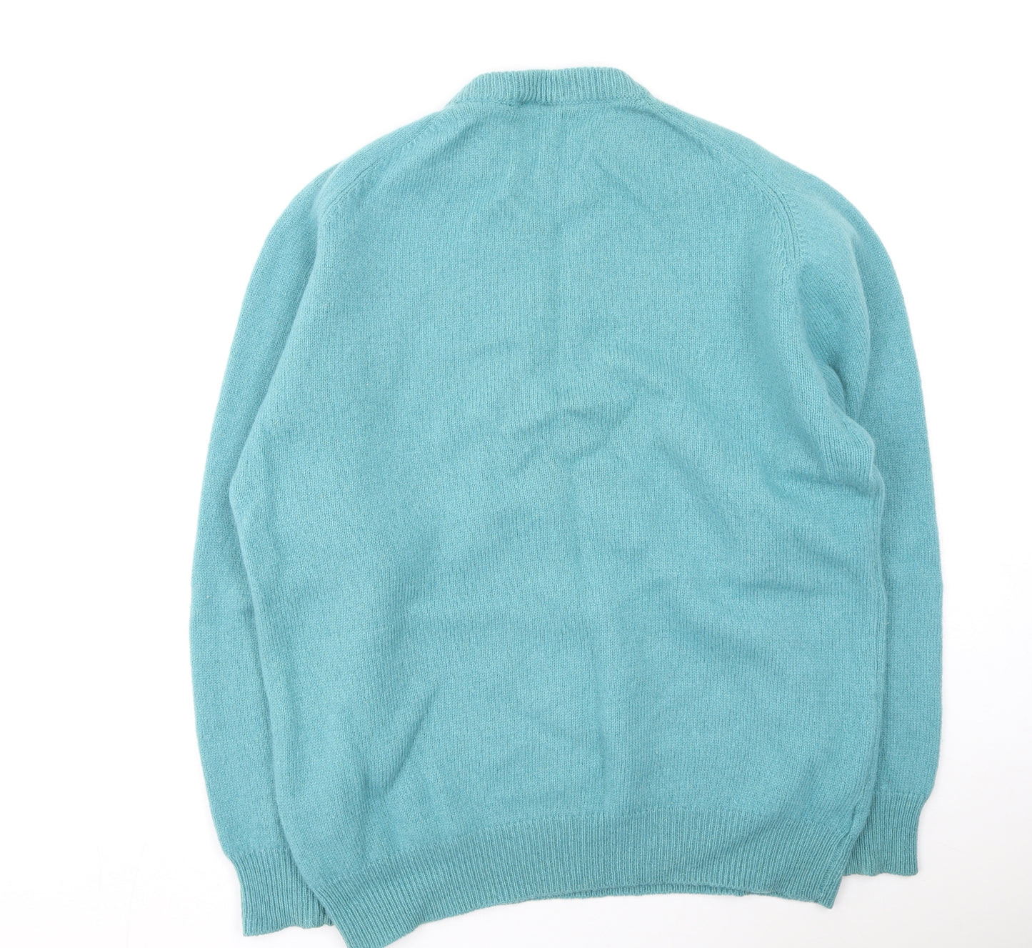 Preworn Mens Green Round Neck  Wool Pullover Jumper Size M