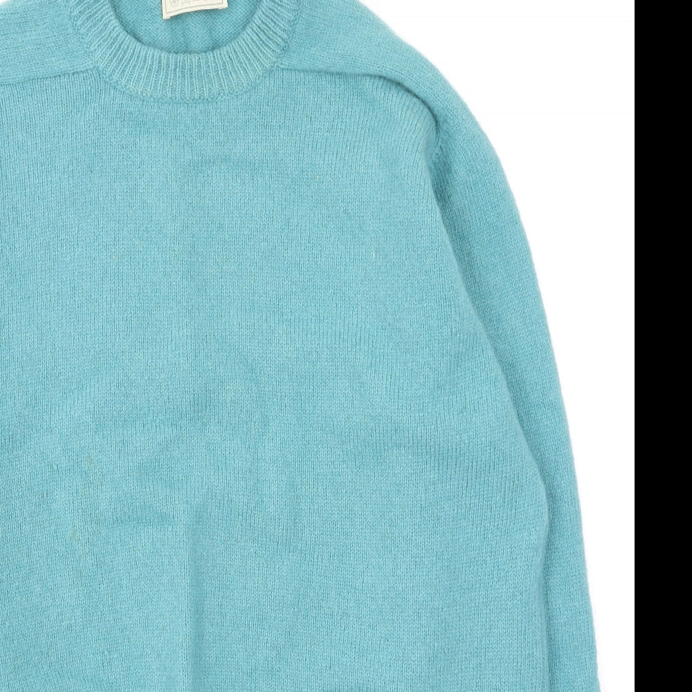 Preworn Mens Green Round Neck  Wool Pullover Jumper Size M