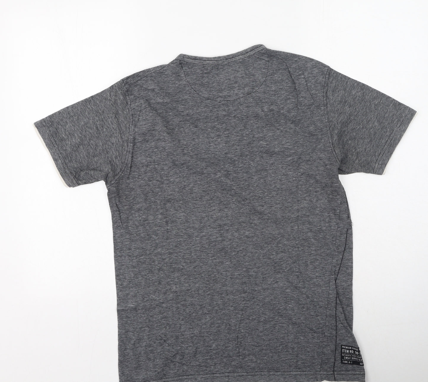 cws Mens Grey  Cotton  T-Shirt Size S V-Neck