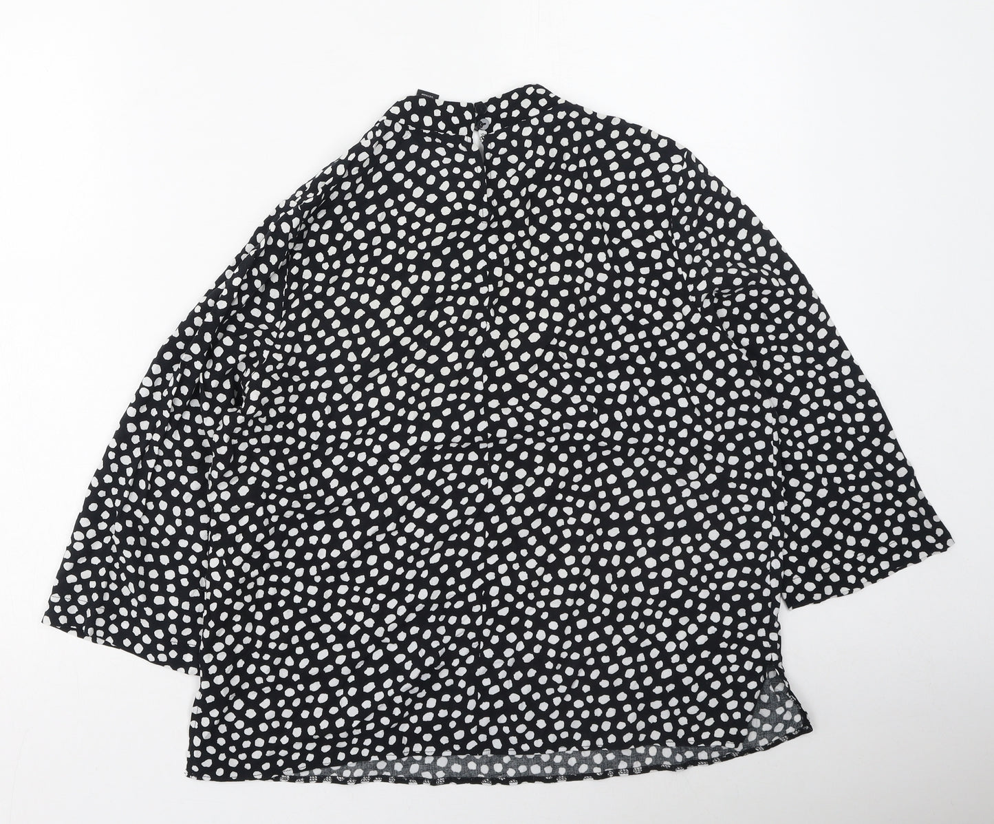 Primark  Womens Multicoloured Polka Dot Viscose Basic Blouse Size 14 High Neck