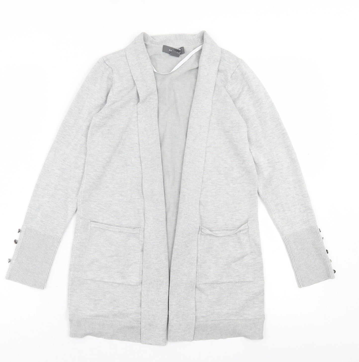 Primark Womens Grey V-Neck  Viscose Cardigan Jumper Size 2XS