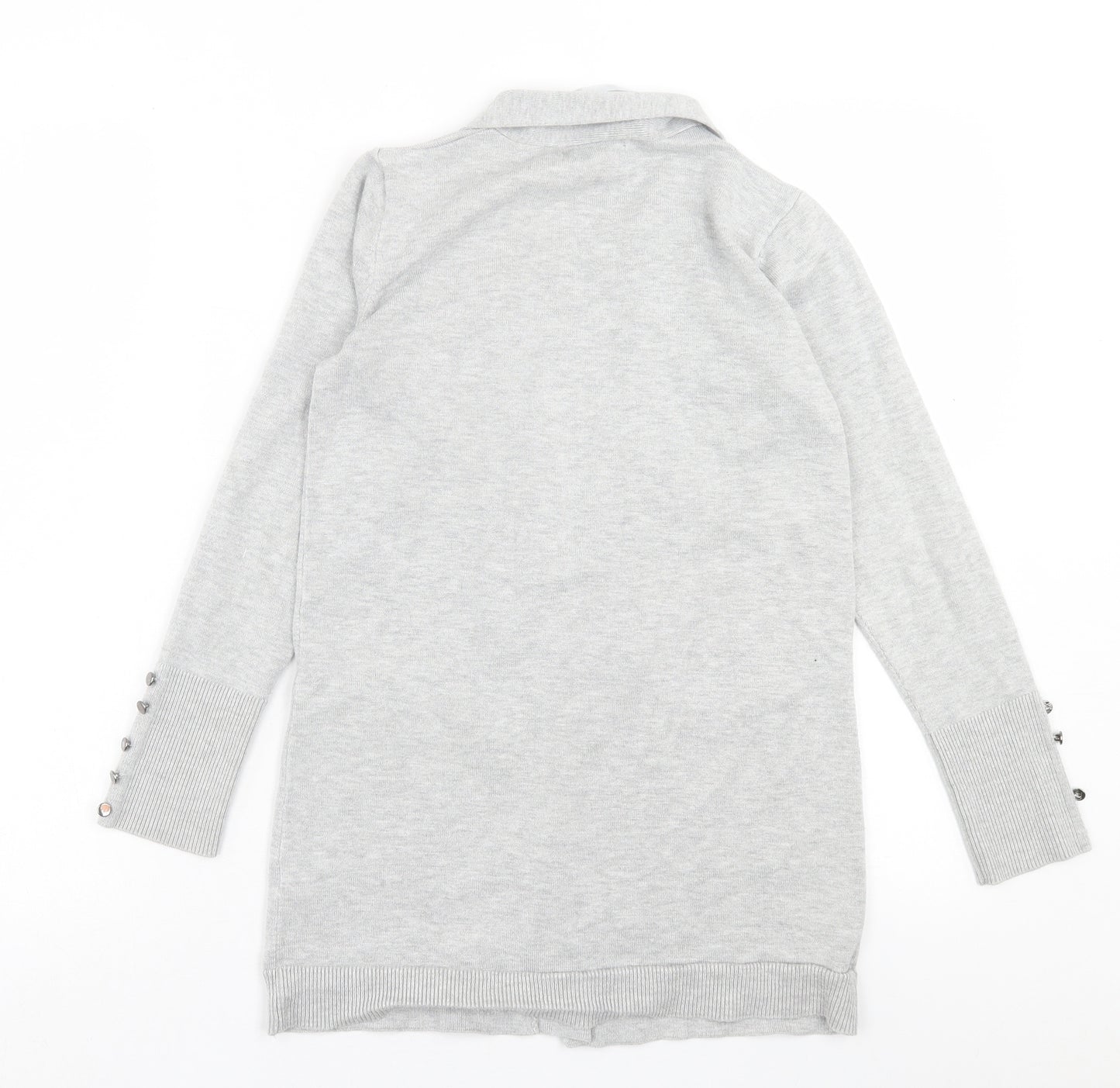Primark Womens Grey V-Neck  Viscose Cardigan Jumper Size 2XS