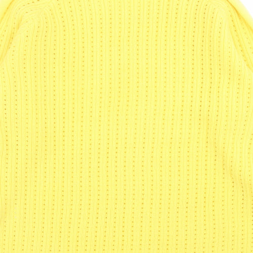 Damart Womens Yellow Crew Neck  Acrylic Pullover Jumper Size 18