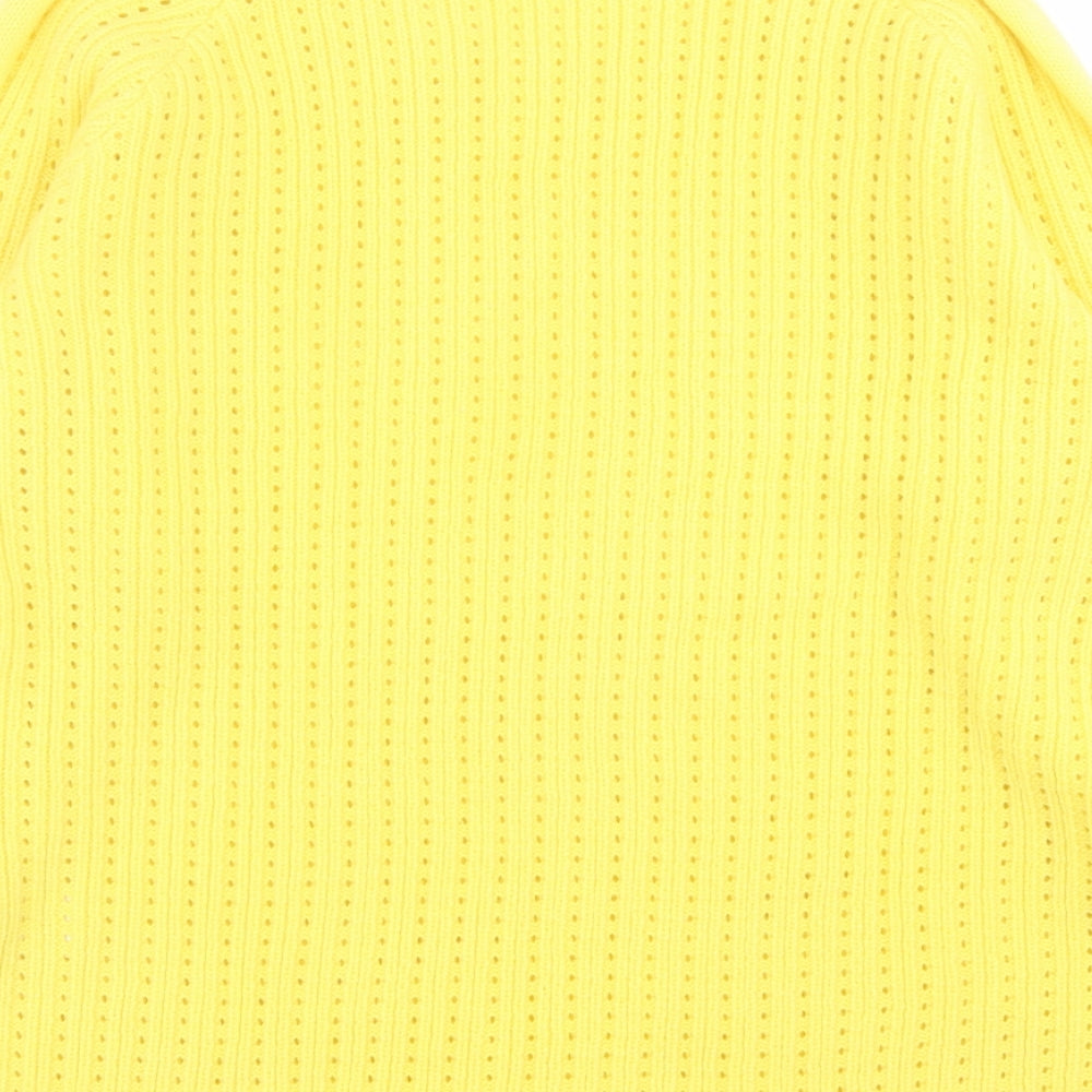 Damart Womens Yellow Crew Neck  Acrylic Pullover Jumper Size 18