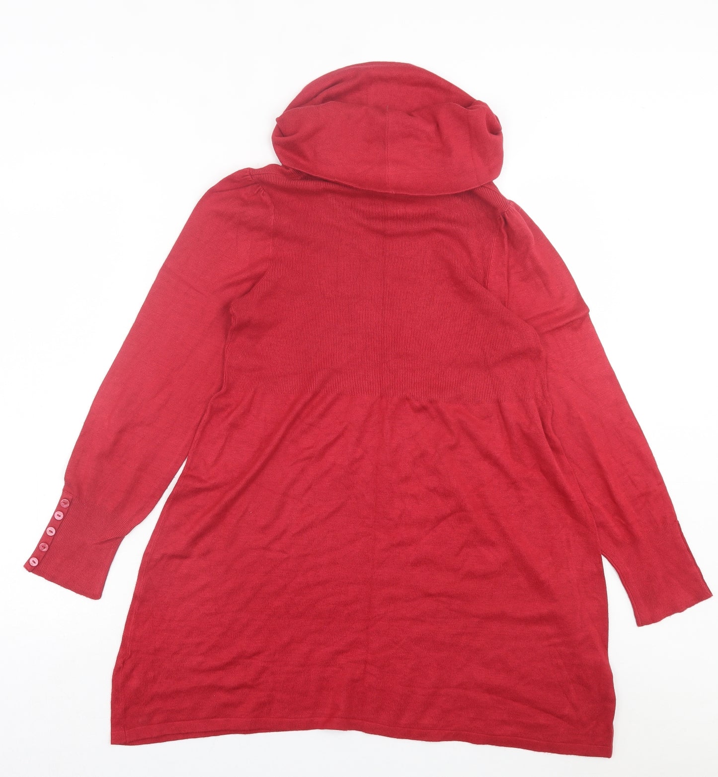 George Womens Red  Viscose Jumper Dress  Size 16  Roll Neck Pullover